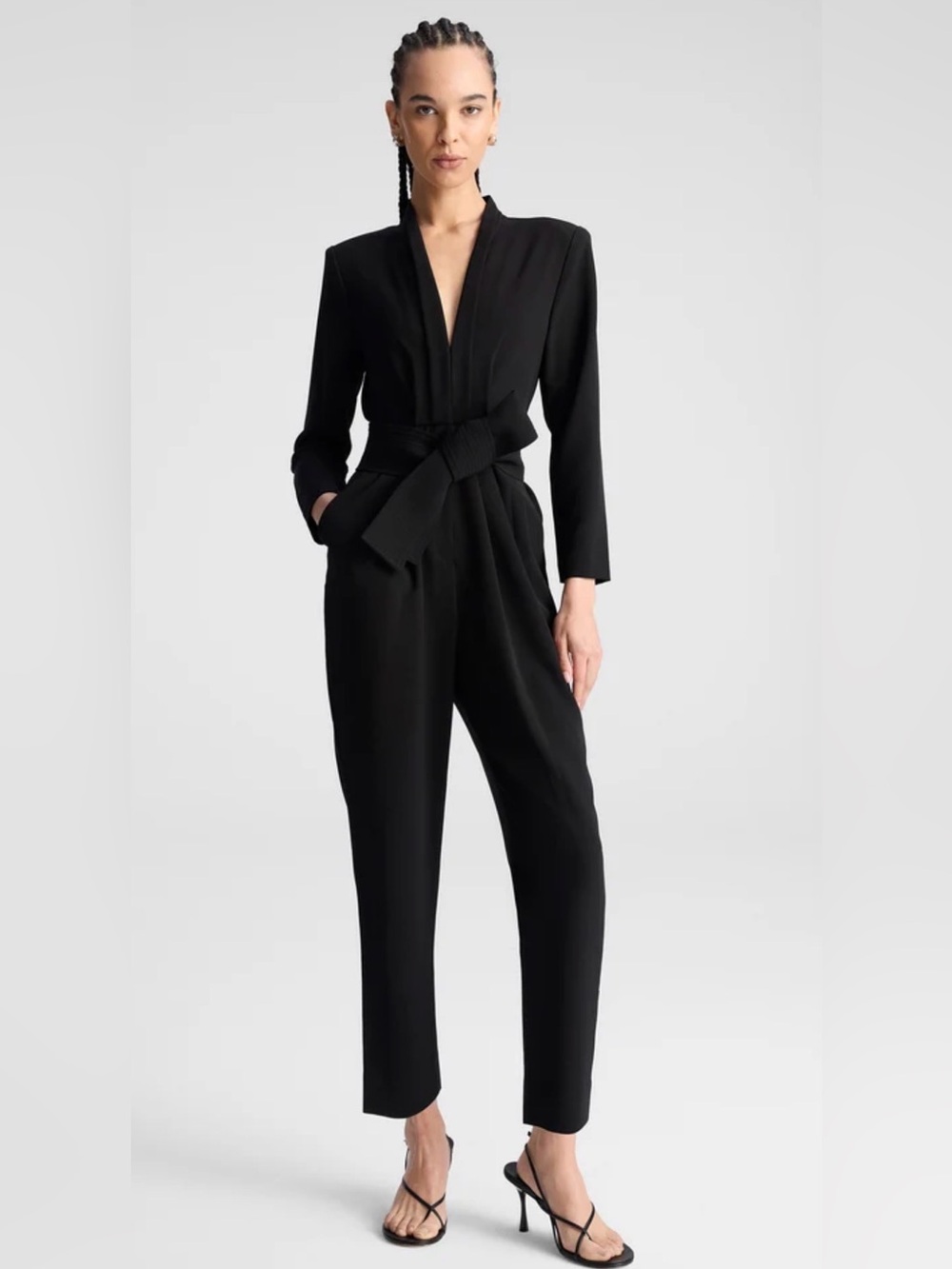 ALC Kieran crepe black jumpsuit